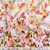 Шовк японський стрейч-купон біло-чорний в жовто-рожеві квіти ш.150