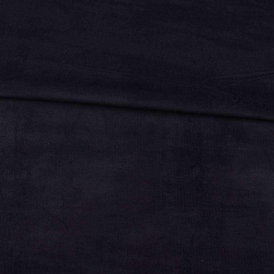 Мікровельвет стрейч чорний з синім відтінком ш.145