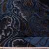 Оксамит шовковий на шифоні, дамасський візерунок синій з золотим штампом ш.132