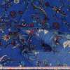 Вискоза синяя, бордовые, голубые цветы, ш.135