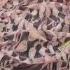 Гипюр розовый с бежевыми листьями ш.150