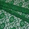 Кружевное полотно стрейч зеленое цветы с кругами ш.150
