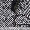 Рогожка пальтово-костюмная елочка бело-черная 5см ш.150