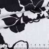 Коттон-жаккард стрейч білий в чорні квіти ш.150