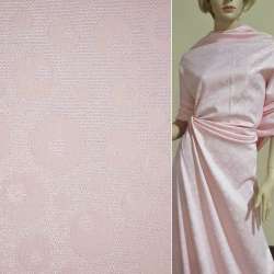 Жаккард костюмный розовый с переливающимся люрексом в круги, ш.150