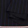 Ткань костюмная черная в синюю полоску 20мм ш.152
