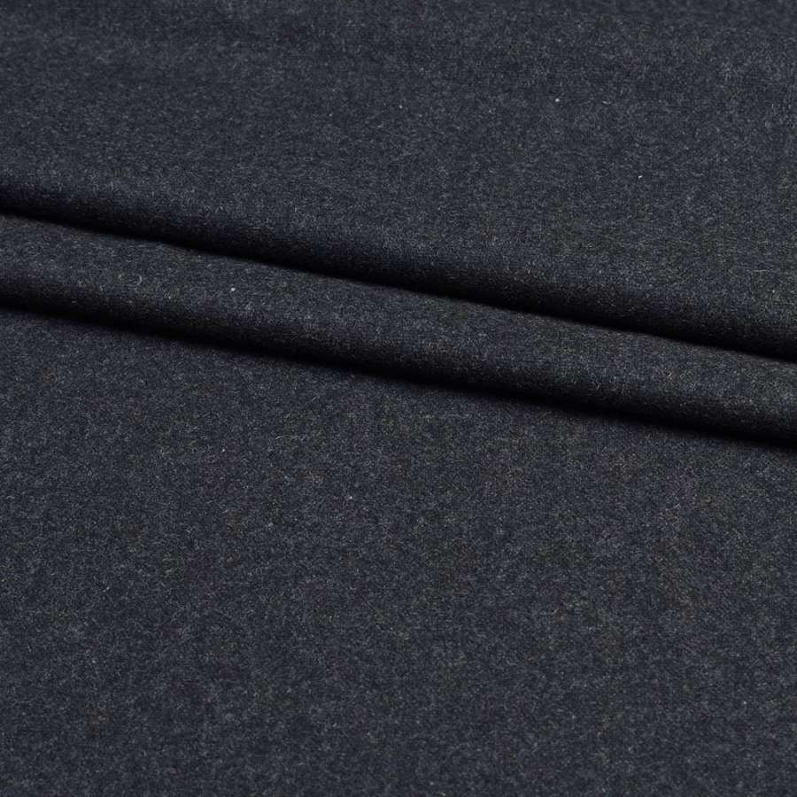 Шерсть костюмная черная в белые ворсинки, ш.150