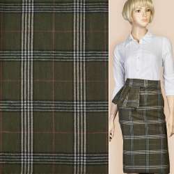 Шотландка * оливковая в черно-молочную клетку ш.142 (2 сорт)