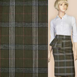 Шотландка * оливковая в черно-молочную клетку ш.142 (2 сорт)