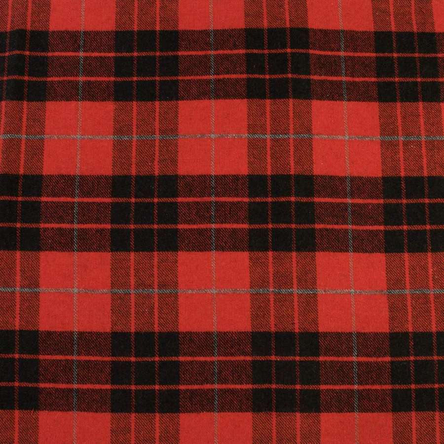 Шотландка красная в черно-серую клетку, ш.150