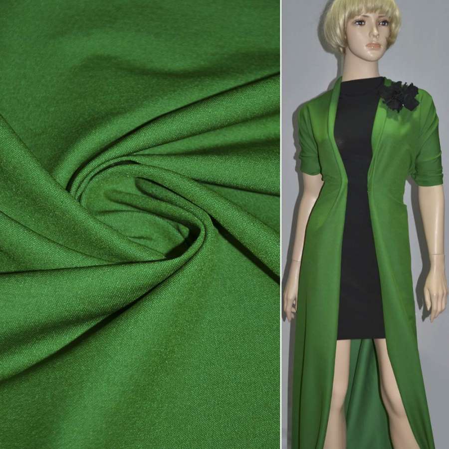 Коттон стрейч костюмный зеленый темный ш.150