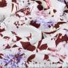 Котон білий в коричнево-рожево-бузкові квіти ш.145