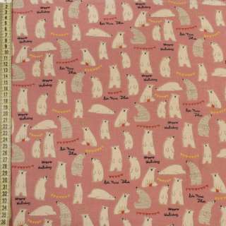 Котон з ворсом фрезовий, бежеві ведмеді, ш.143