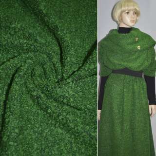 Лоден букле велике пальтовий меланж зелено-чорний, ш.150