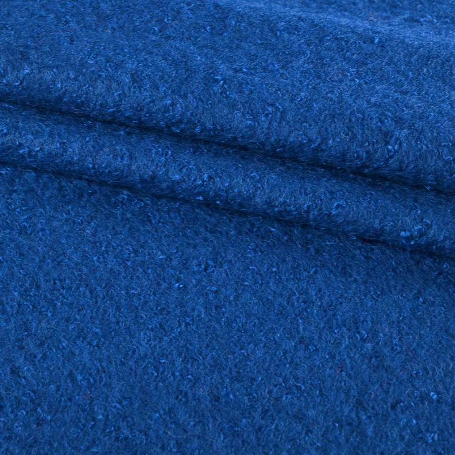 Лоден букле велике з ворсом пальтовий синій ультра, ш.150