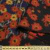 Лоден пальтовий купон 2-х-стор. квіти червоно-жовті на синьому темному тлі, ш.157