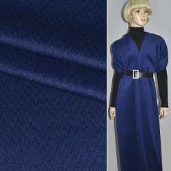 Пальтова тканина з ворсом стриженим ялинка синя, ш.150 см