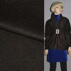 Пальтова тканина з ворсом стриженим ялинка коричнева, ш.150