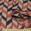 Пальтовая ткань с ворсом елочка ромбы серые, коричневые, оранжевые, ш.155