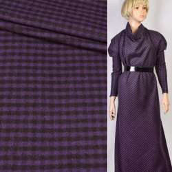 Шотландка костюмно-пальтовая в клетку (7мм) фиолетово-черную, ш.160