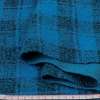 Букле пальтовое с шерстью двухслойное в клетку черную, метанить серебристая, голубое, ш.155