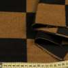 Пальтовая ткань с ворсом клетка шахматная крупная горчично-черная, ш.155