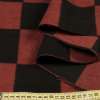 Пальтовая ткань с ворсом клетка шахматная крупная терракотово-черная, ш.150