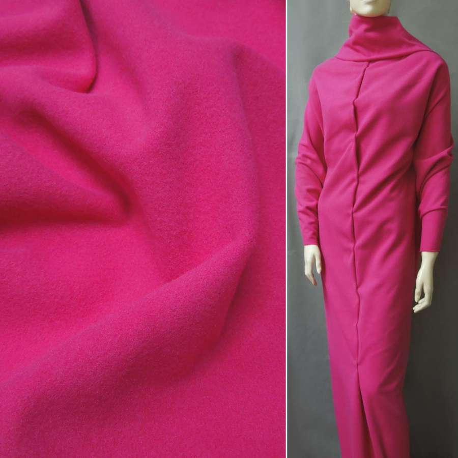 Пальтова тканина на трикотажній основі рожева яскрава, ш.154