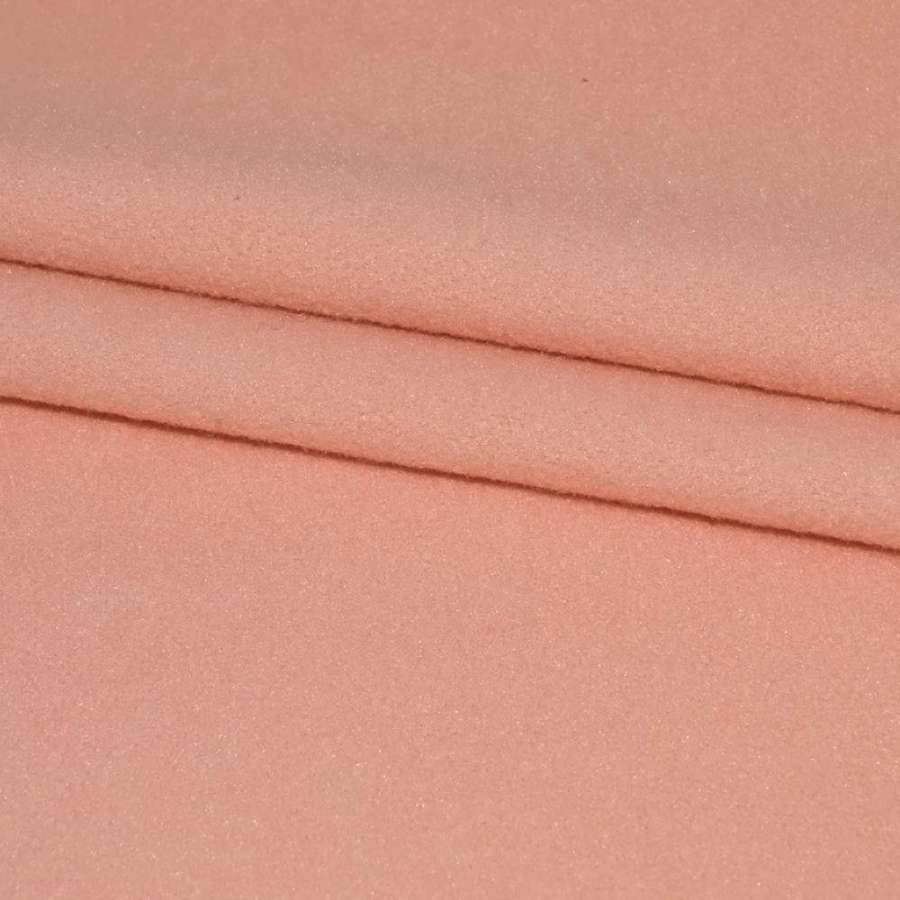 Пальтовая ткань на трикотажной основе розово-персиковая, ш.160