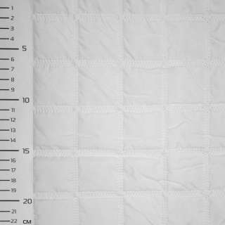 Тканина плащова стьобана матова квадрати 4,5 см біла, ш.145