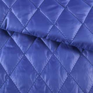 Ткань плащевая стеганая блестящая ромбы 4,5х4,5 см синяя, ш.150