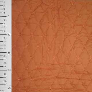 Тканина плащова стьобана матова ромби 6,5х3,5 см теракотова світла, ш.145