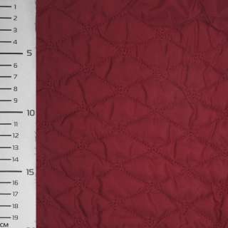 Тканина плащова стьобана матова ромби 6,5х3,5 см вишнева, ш.145