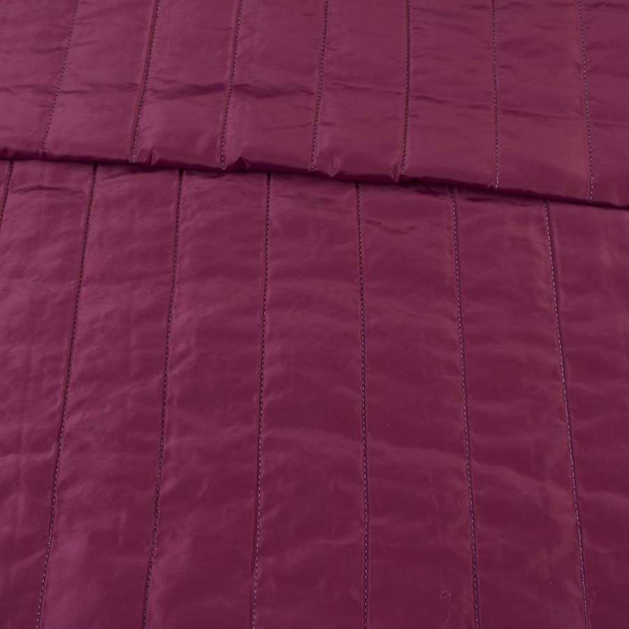 Ткань плащевая стеганая матовая полоска 5 см лиловая, ш.150