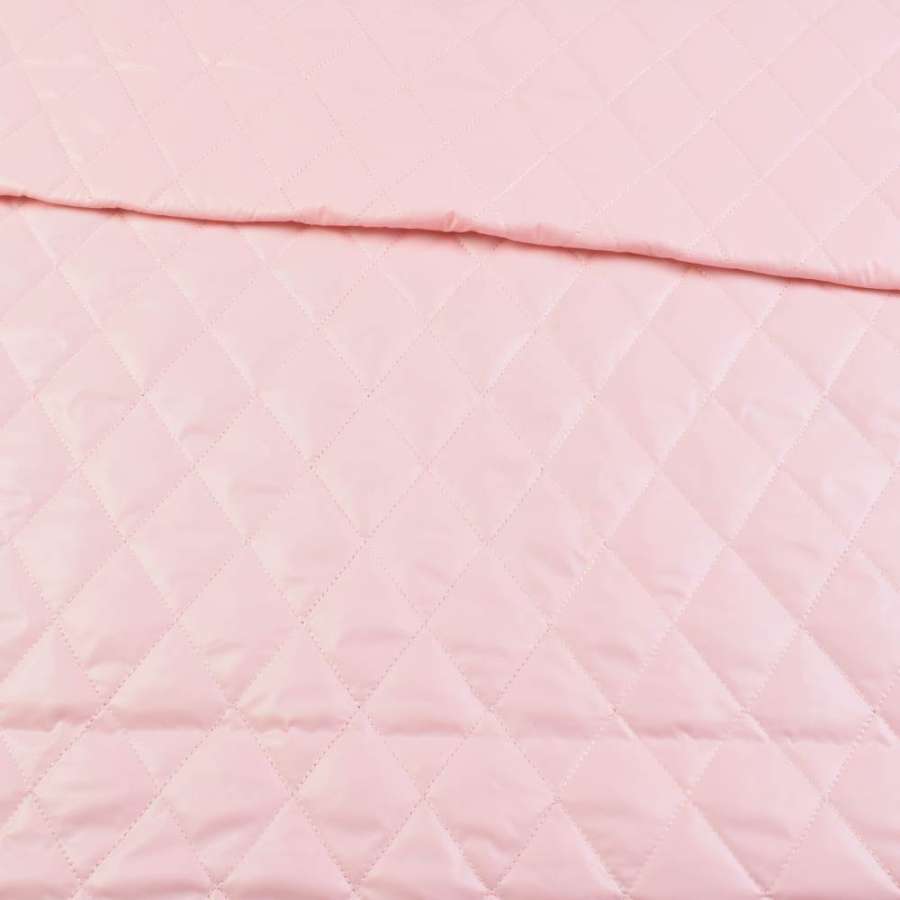Тканина плащова стьобана ромби 7х5 см рожева, ш.150