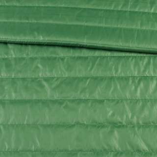 Ткань плащевая стеганая на подкладке полоска 5см зеленая, ш.150