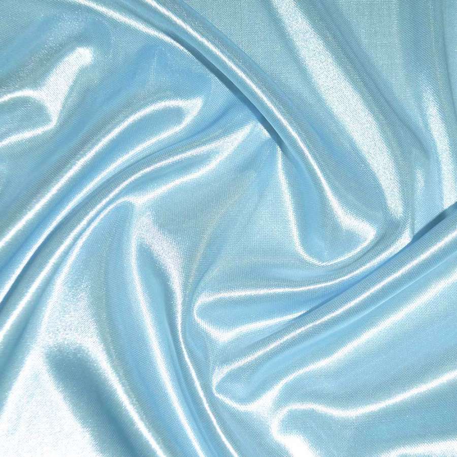 Ткань подкладочная трикотажная голубая ш.150