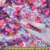 Поплин фиолетово-белый с малиновыми цветами ш.150