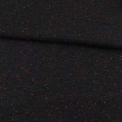 Рогожка букле пальтово-костюмна з шерстю вкраплення вишневі, чорна, ш.151