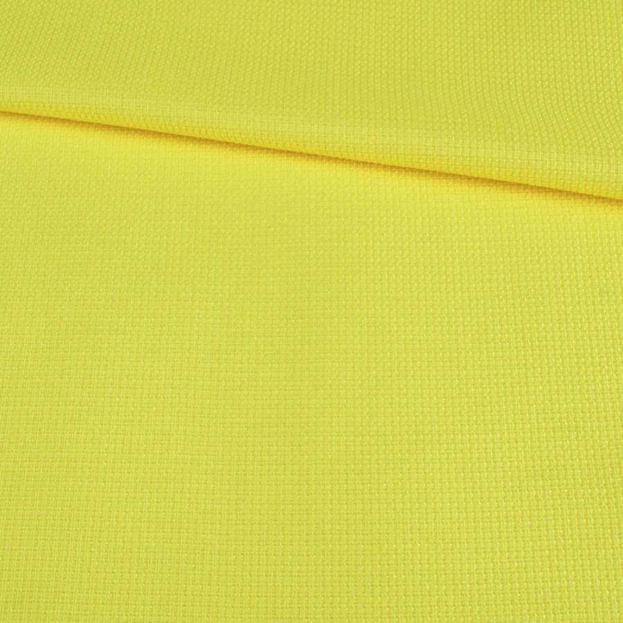 Рогожка костюмна стрейч з віскозою жовта яскрава, ш.145