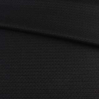 Рогожка костюмна з віскозою стрейч чорна, ш.150