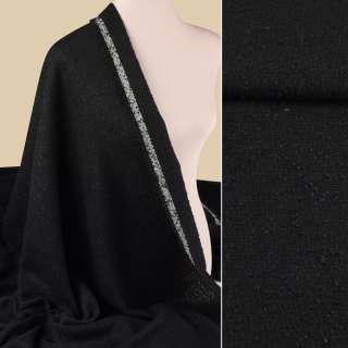 Рогожка букле костюмная черная, ш.150