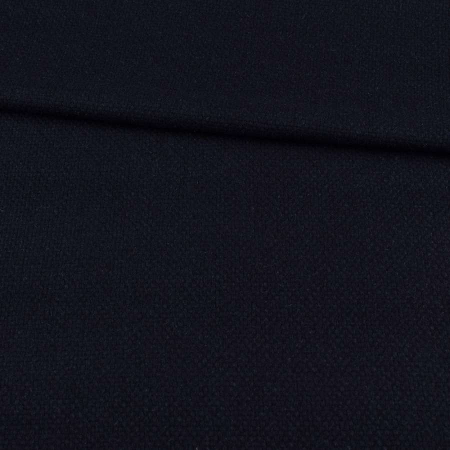 Рогожка костюмна вовняна синя темна ш.145