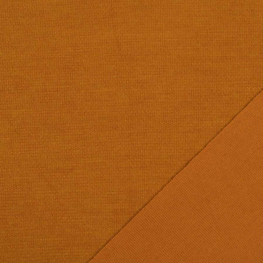 Трикотаж костюмний двосторонній оранжево-коричневий, ш.150