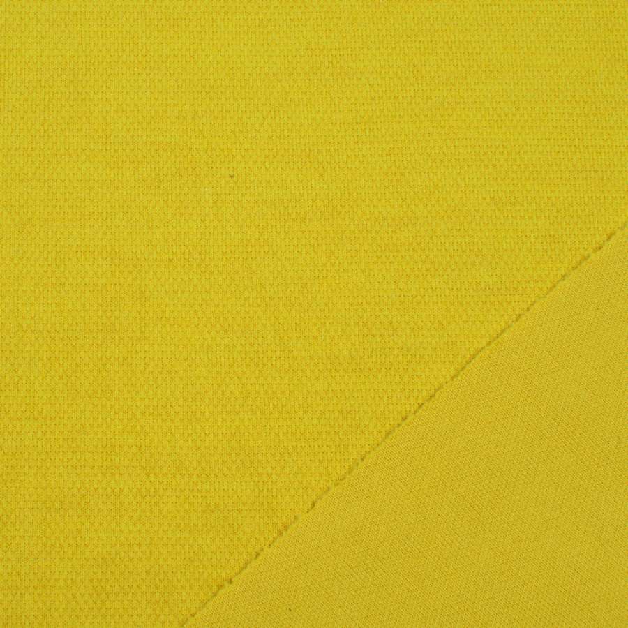 Трикотаж костюмний двосторонній гірчично-жовтий, ш.150