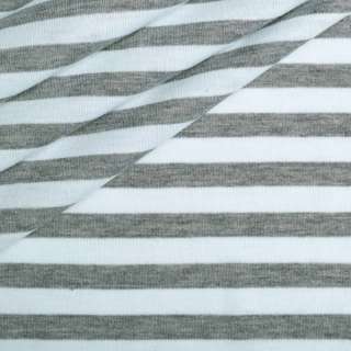 Трикотаж с вискозой в полоски 10мм белые и серые ш.172