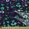 Микролайкра черная леопардовый принт пятна фиолетовые, бирюзовые ш.160