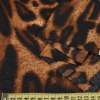 Трикотаж коричневый в черные пятна леопарда ш.170