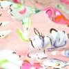 Трикотаж с вискозой персиковый с розово-белыми цветами ш.170