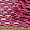 Трикотаж розовый волны с овальными дырочками ш.160